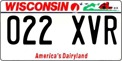 WI license plate 022XVR