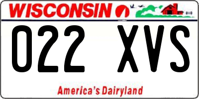 WI license plate 022XVS