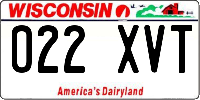 WI license plate 022XVT