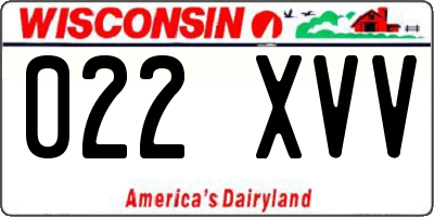 WI license plate 022XVV