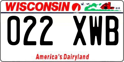 WI license plate 022XWB
