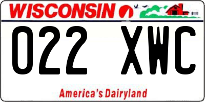 WI license plate 022XWC