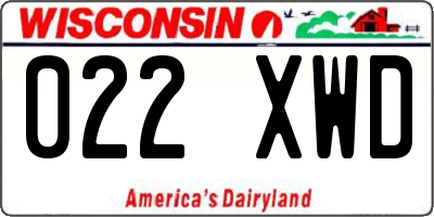 WI license plate 022XWD