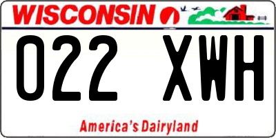 WI license plate 022XWH