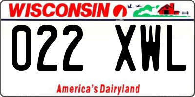WI license plate 022XWL