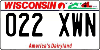 WI license plate 022XWN