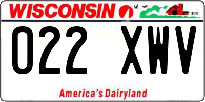 WI license plate 022XWV