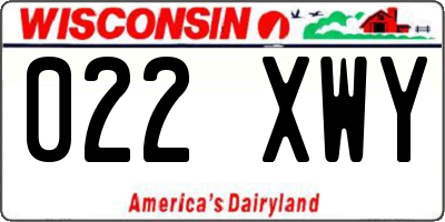 WI license plate 022XWY