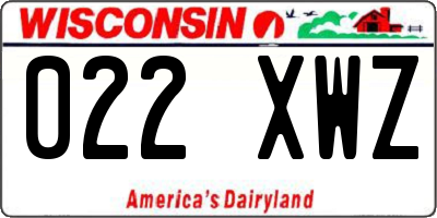 WI license plate 022XWZ