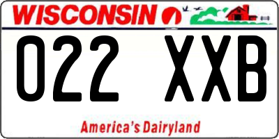 WI license plate 022XXB