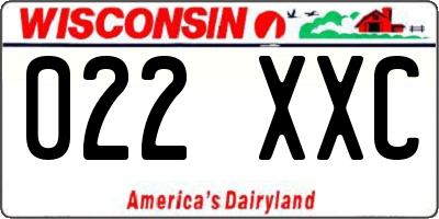 WI license plate 022XXC