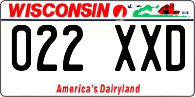 WI license plate 022XXD