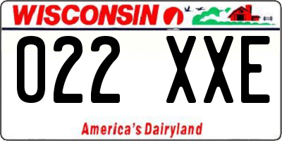 WI license plate 022XXE