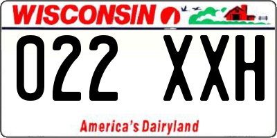 WI license plate 022XXH