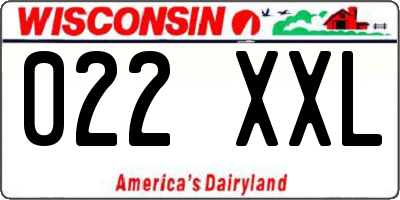 WI license plate 022XXL