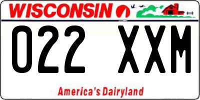 WI license plate 022XXM