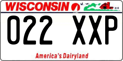 WI license plate 022XXP