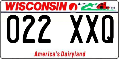 WI license plate 022XXQ