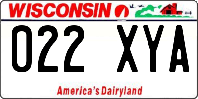 WI license plate 022XYA