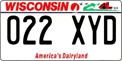 WI license plate 022XYD