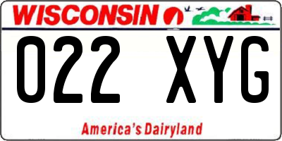 WI license plate 022XYG
