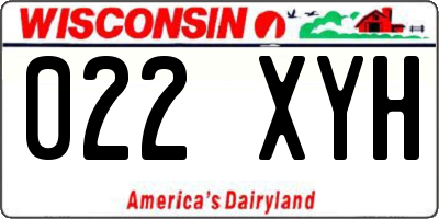 WI license plate 022XYH