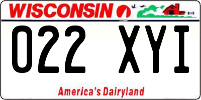 WI license plate 022XYI