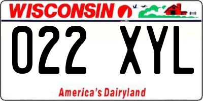 WI license plate 022XYL