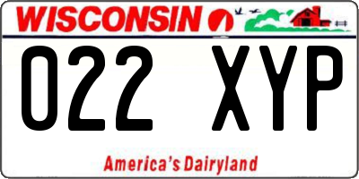 WI license plate 022XYP