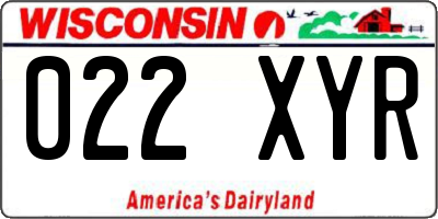 WI license plate 022XYR