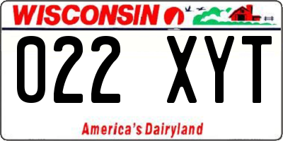 WI license plate 022XYT