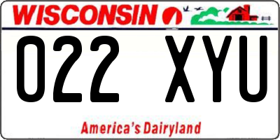 WI license plate 022XYU