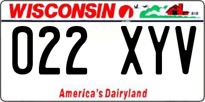 WI license plate 022XYV