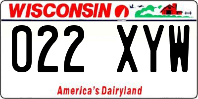 WI license plate 022XYW