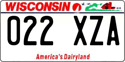 WI license plate 022XZA