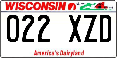 WI license plate 022XZD