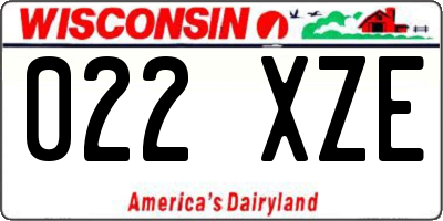 WI license plate 022XZE