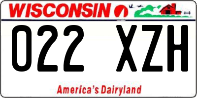 WI license plate 022XZH