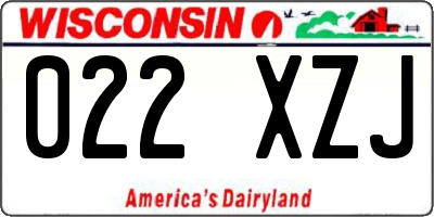 WI license plate 022XZJ