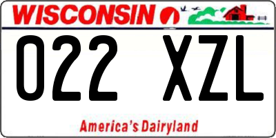 WI license plate 022XZL