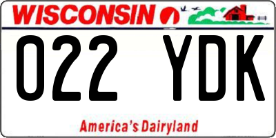 WI license plate 022YDK