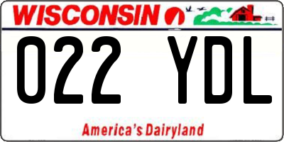 WI license plate 022YDL