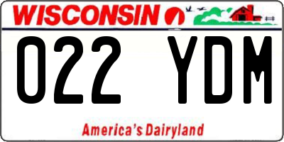WI license plate 022YDM