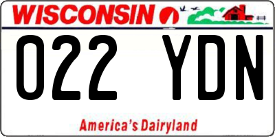 WI license plate 022YDN