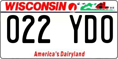 WI license plate 022YDO