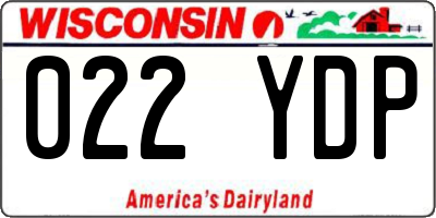WI license plate 022YDP