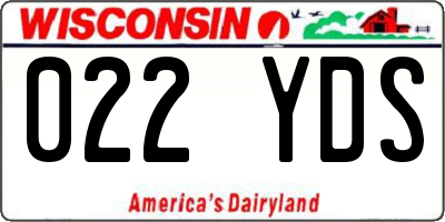 WI license plate 022YDS