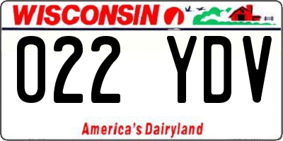 WI license plate 022YDV