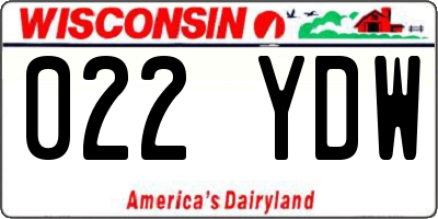 WI license plate 022YDW