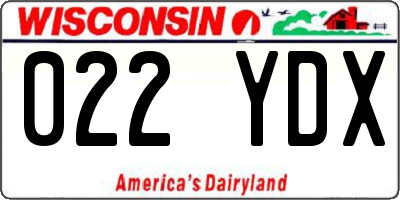 WI license plate 022YDX